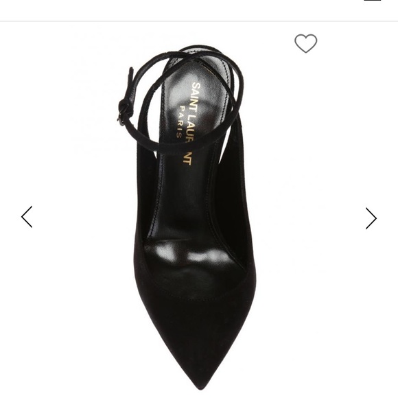 SAINT LAURENT Suede Opyum Monogramme Ankle Strap Pumps 85mm USED SZ 37.5 - Picture 14 of 16